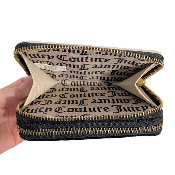 Juicy Couture Kingdom Iridescent Crystal Logo Double Zip Around Medium Wallet - Picture 10 of 11